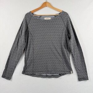 Old Ranch Brands Long Sleeve Top Womens Medium Gray Geometric Gorpcore Cabincore